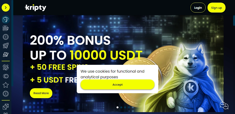 Kripty Casino Desktop screenshot